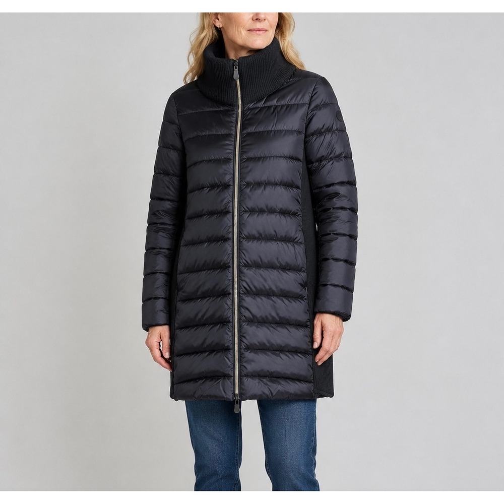 Save The Duck Katelyn Oversized Puffer Womens 0/XS Black Long Jacket Winter Coat